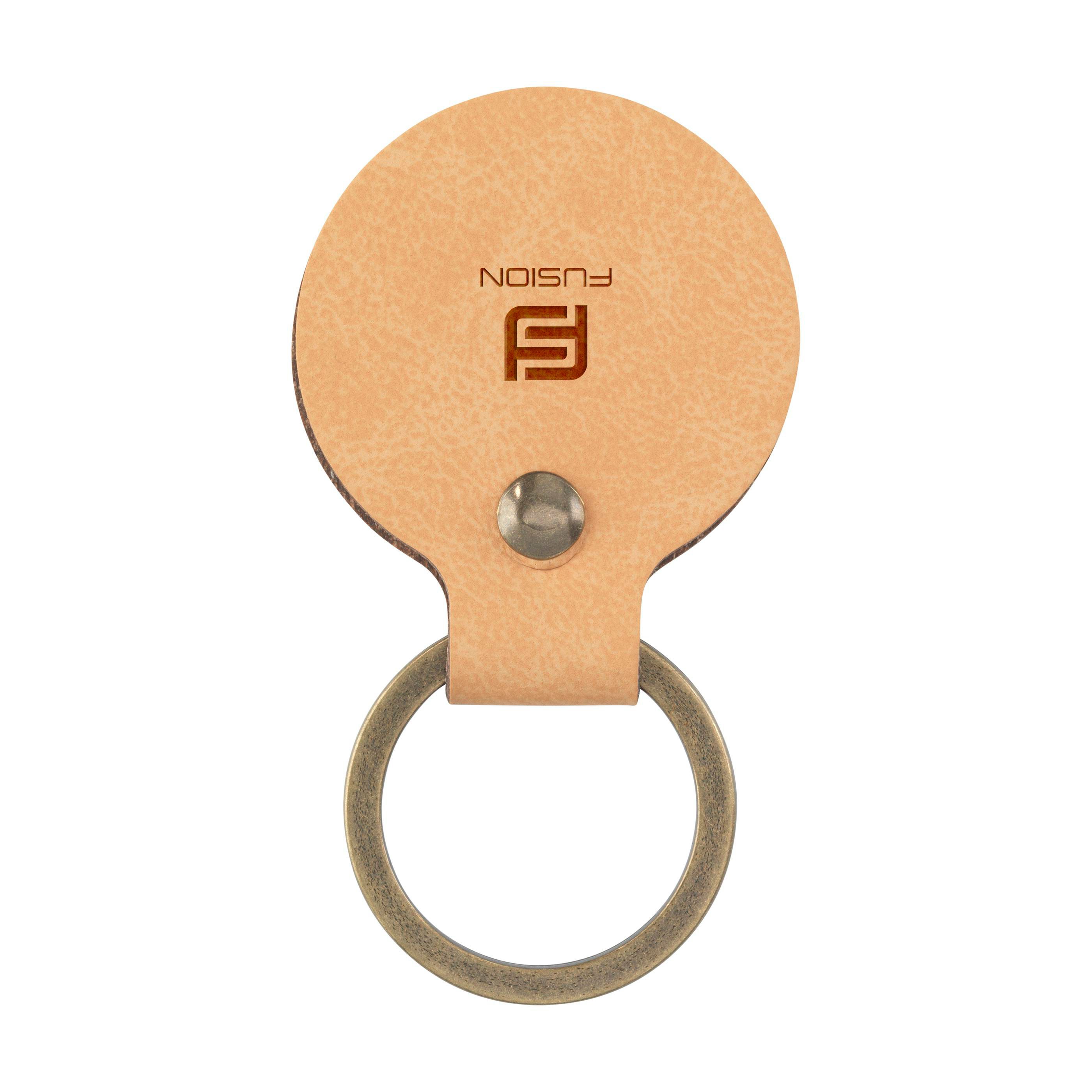 Recycled Leather Keyring Round porte-clés
