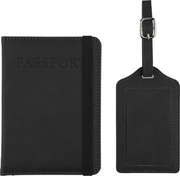 Portapassaporto e etichetta per bagagli in PU riciclato Zani