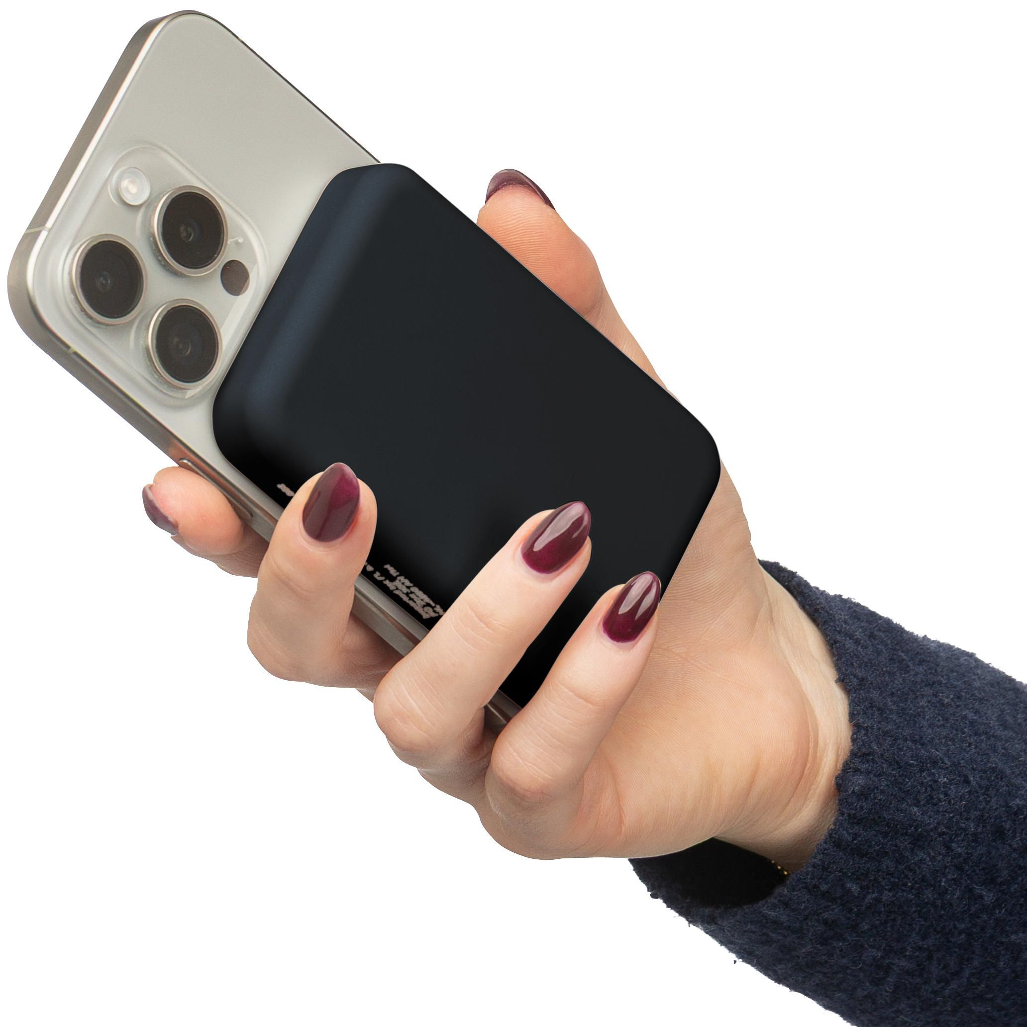 Trådløs oplader powerbank af Genbrugt ABS plast Miren - sort