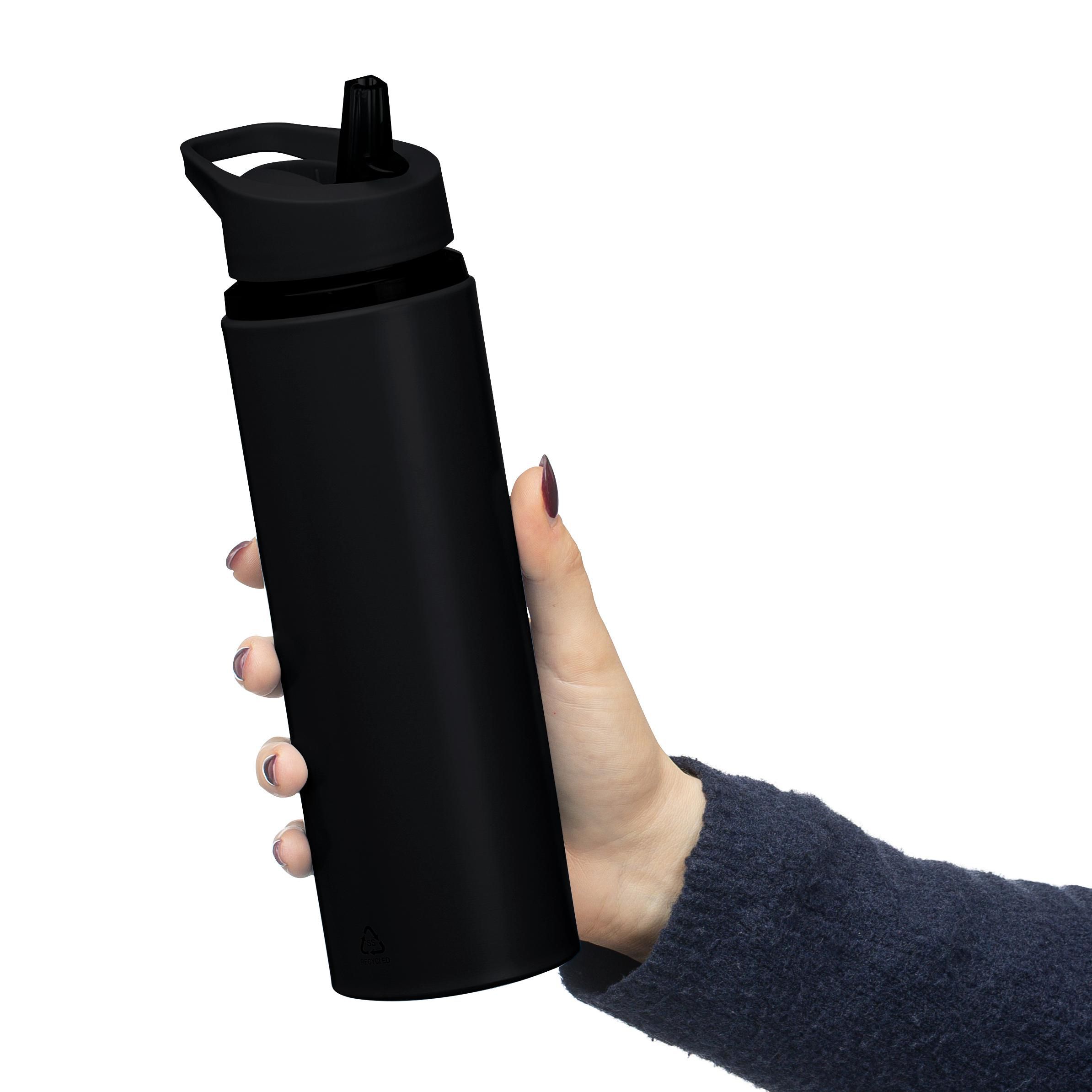 Drikkeflaske (500 ml) af Genbrugt rustfrit stål Zeno - sort