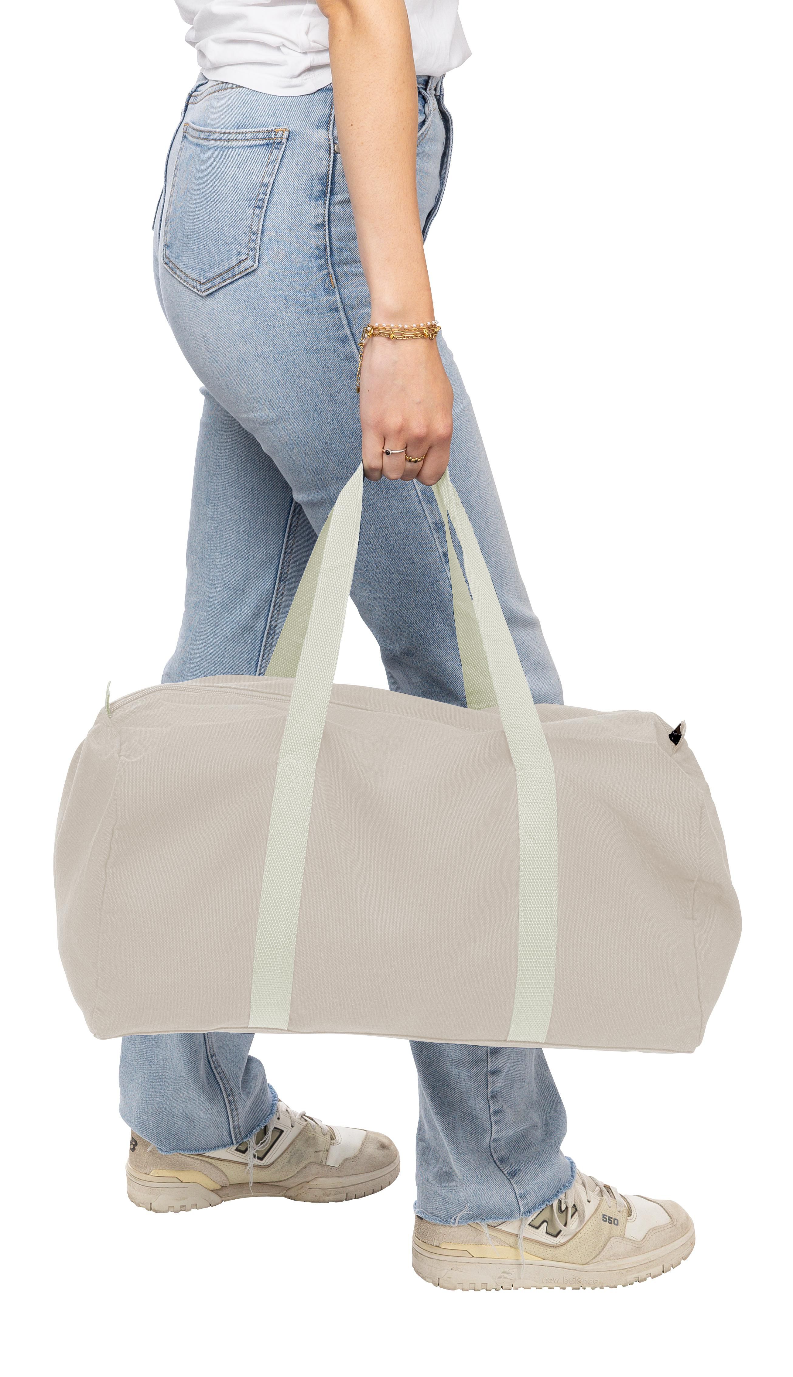 Polycotton (330 gsm) duffelbag af Genbrugt Tian - beige