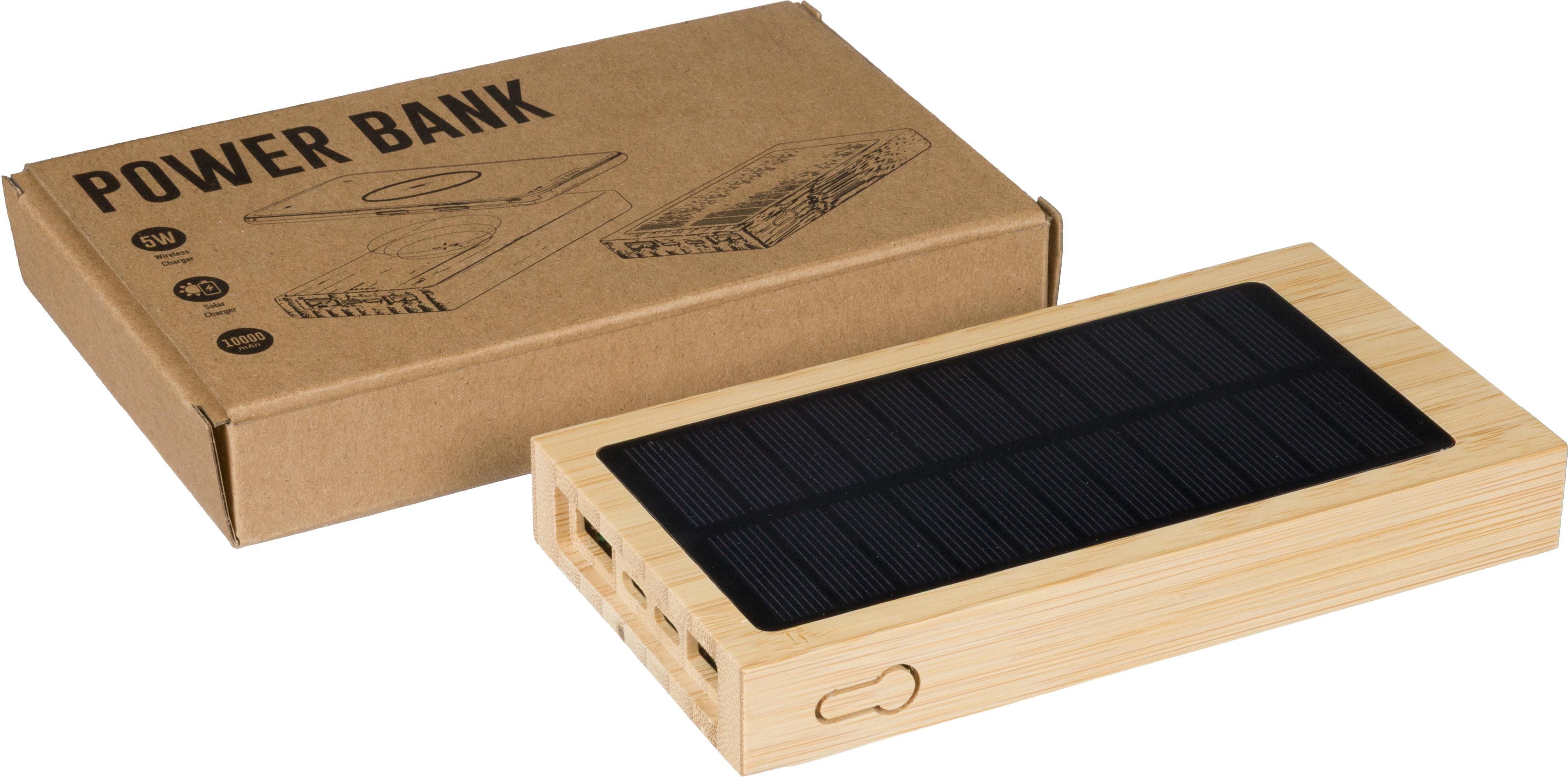Batterie externe Elz | Bambou | Solaire | 10 000 mAh