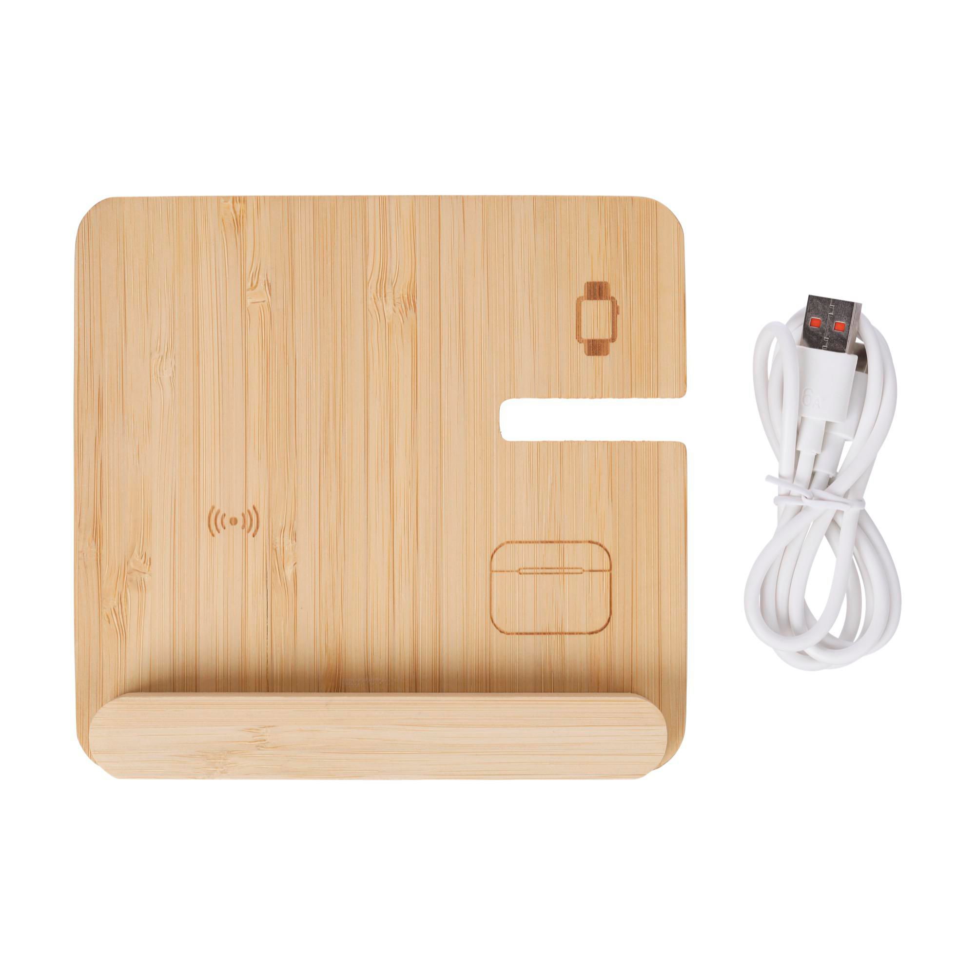 Chargeur sans fil Tribu | Bambou recyclé | 3-en-1