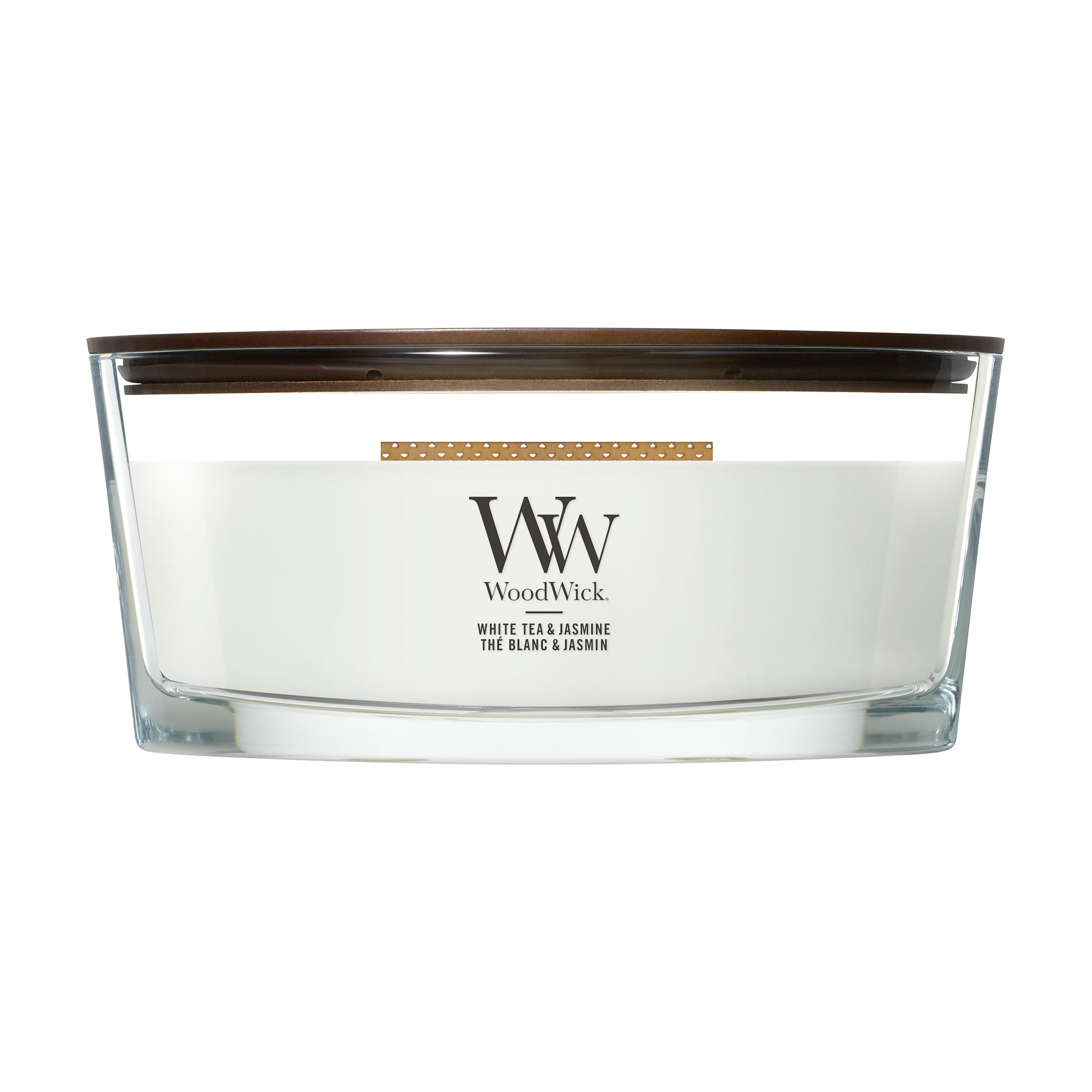 WoodWick White Tea & Jasmine Ellipse Candle bougie parfumée