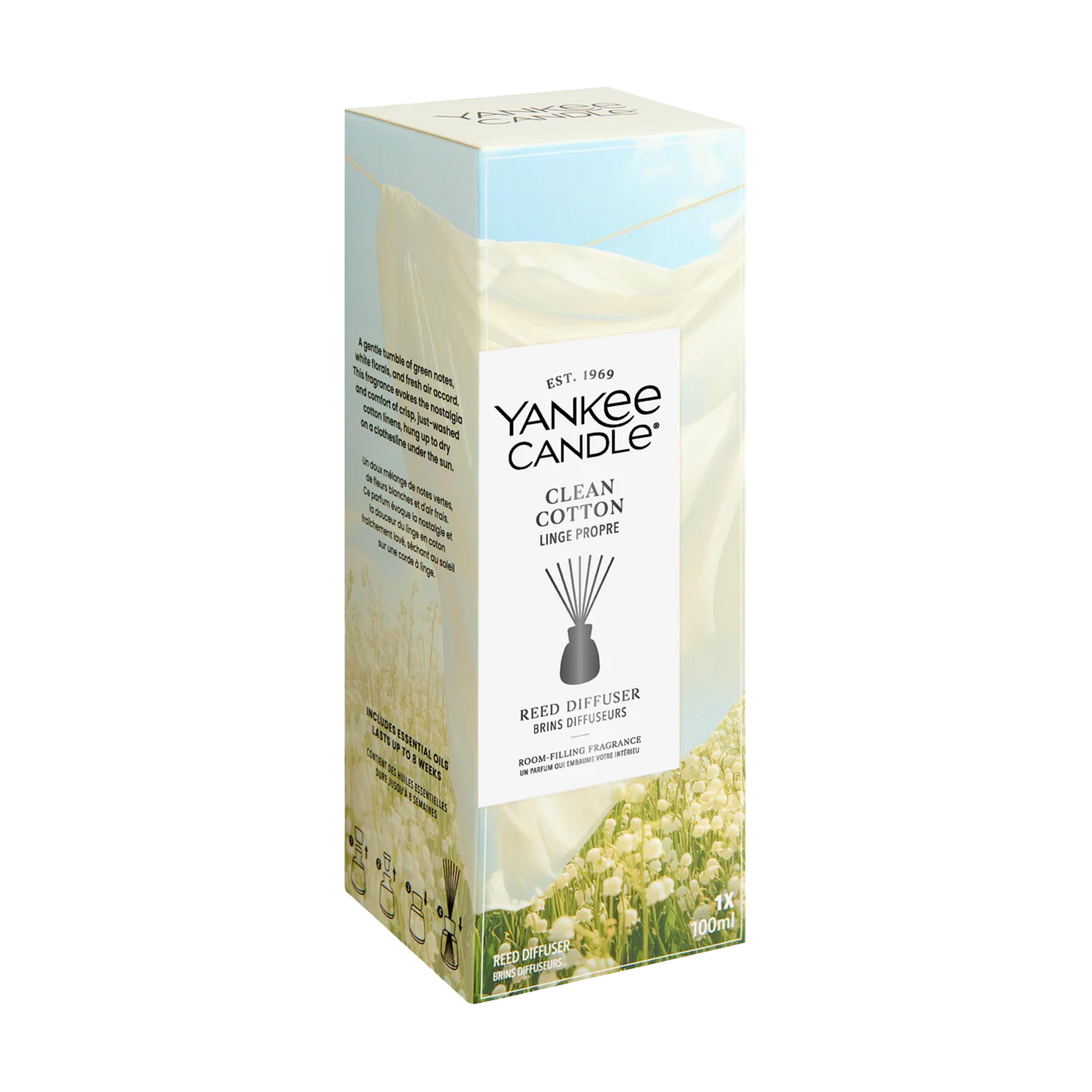 Yankee Candle Clean Cotton Reed Diffuser 100 ml bâtonnets parfumée