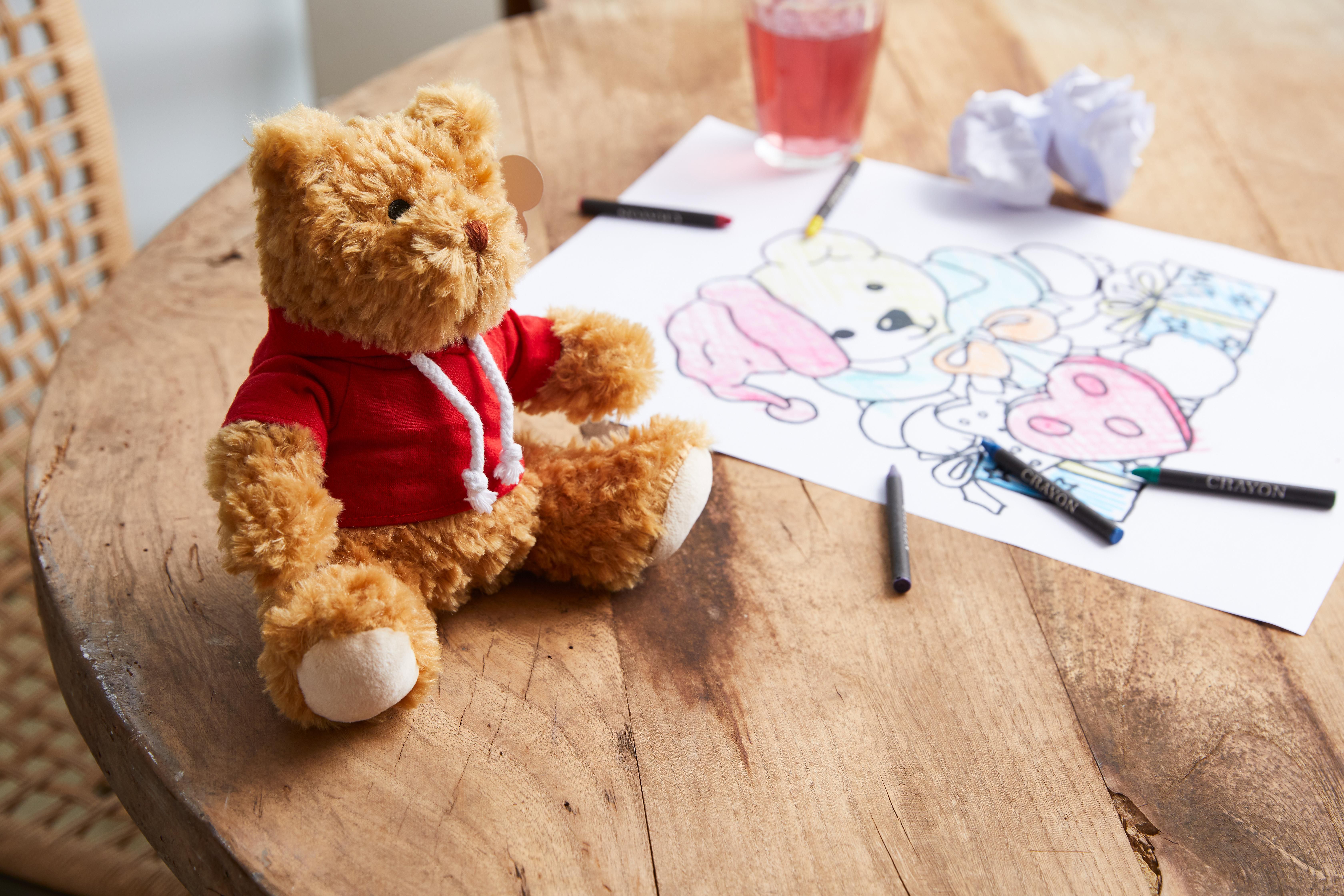 Plys bamse Monty - rød