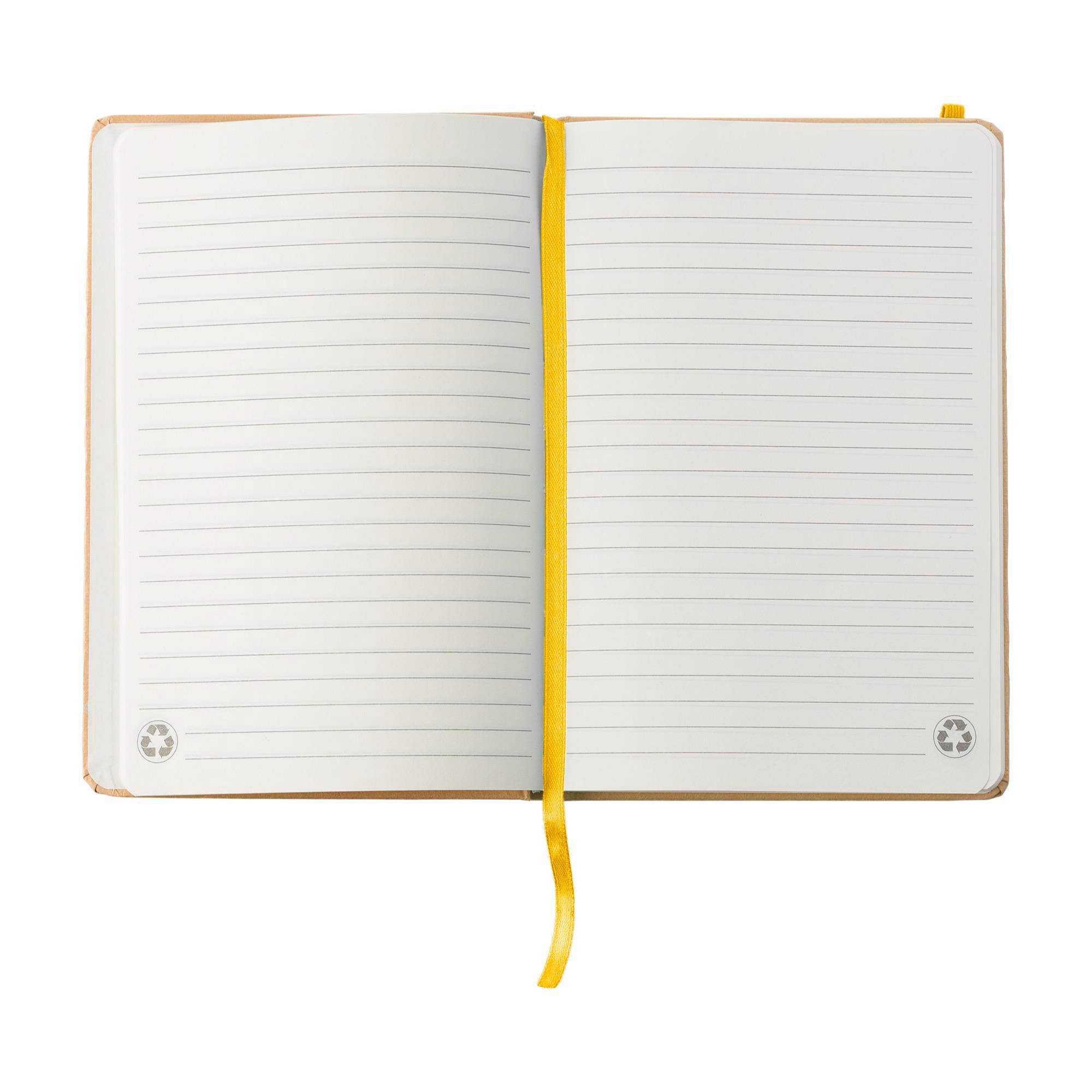 A5 notesbog af genbrugt papir Gianni - gul