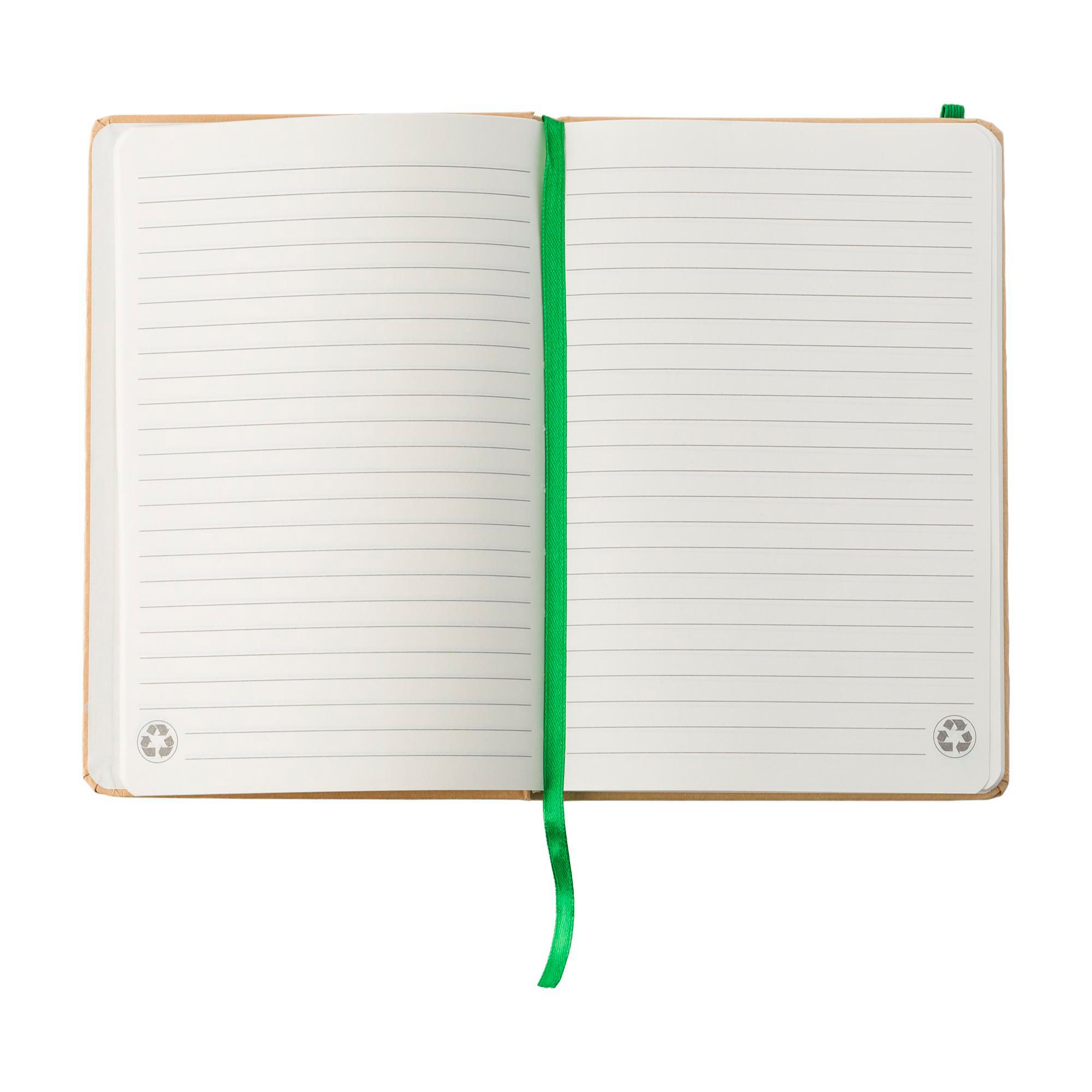 A5 notesbog af genbrugt papir Gianni - grøn