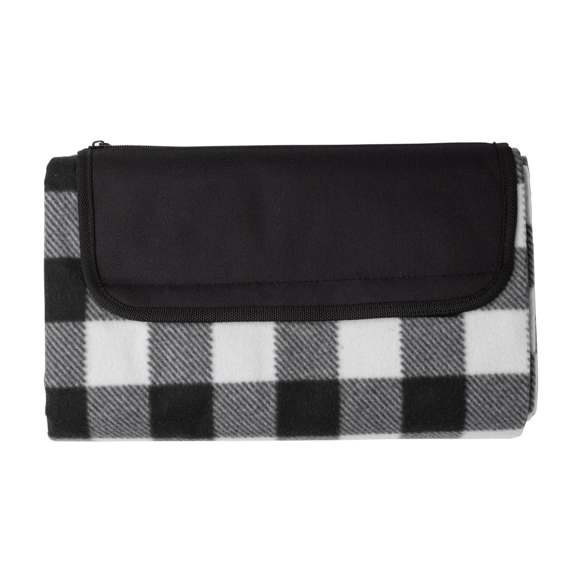 Foldbart polar fleece tæppe af rPET Vesper - sort