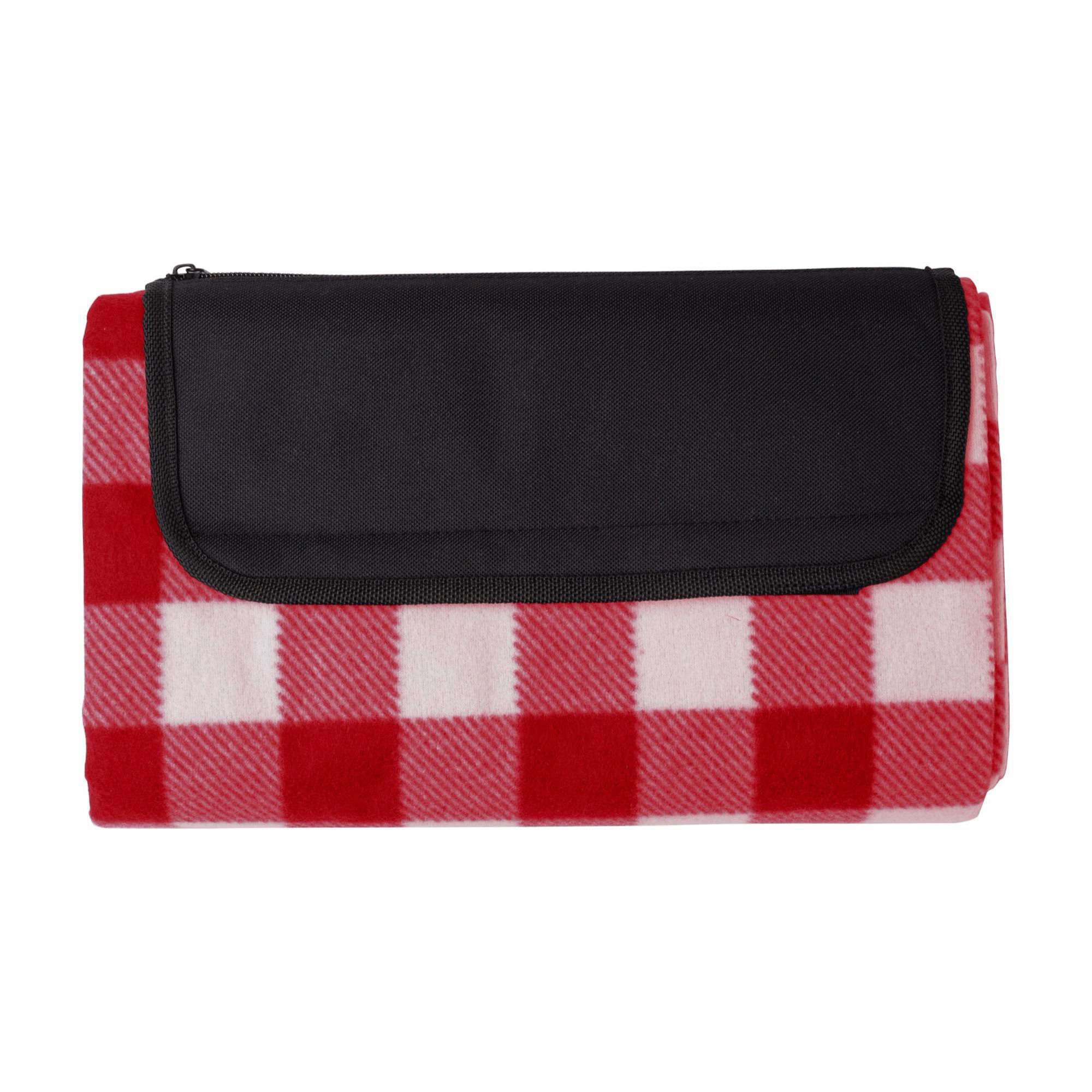 Foldbart polar fleece tæppe af rPET Vesper - rød