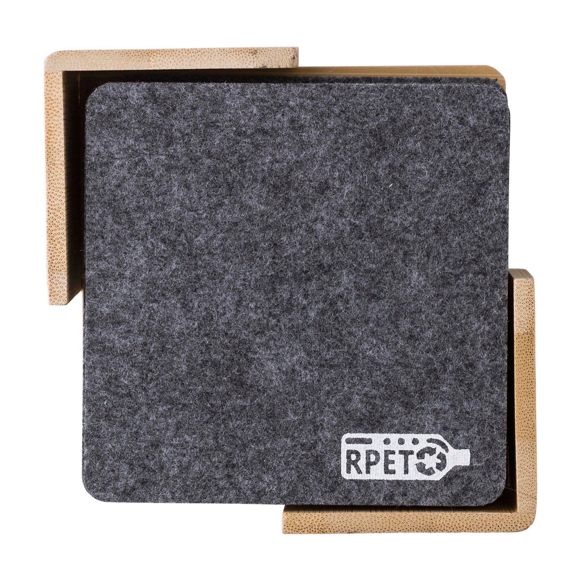 Set de sous-verres Lawrence | Recyclé | Support en bambou