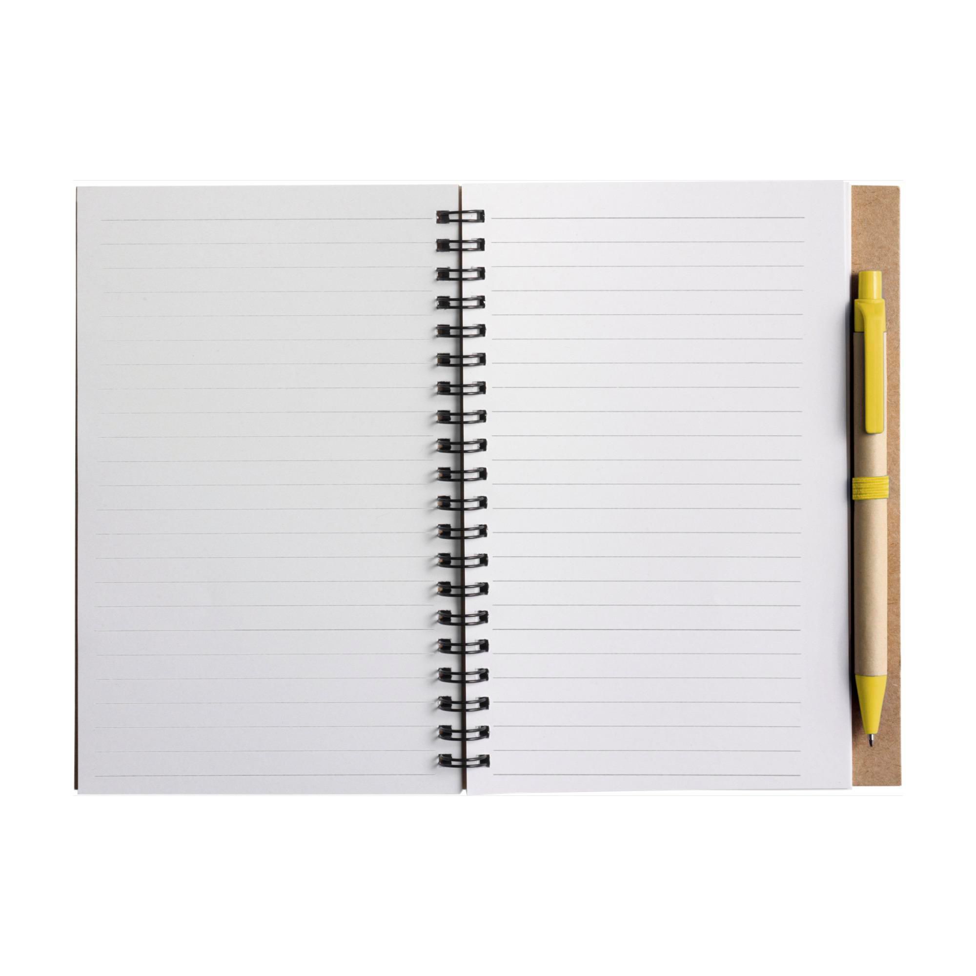 Linjeret notesbog af genanvendt karton Stella - gul