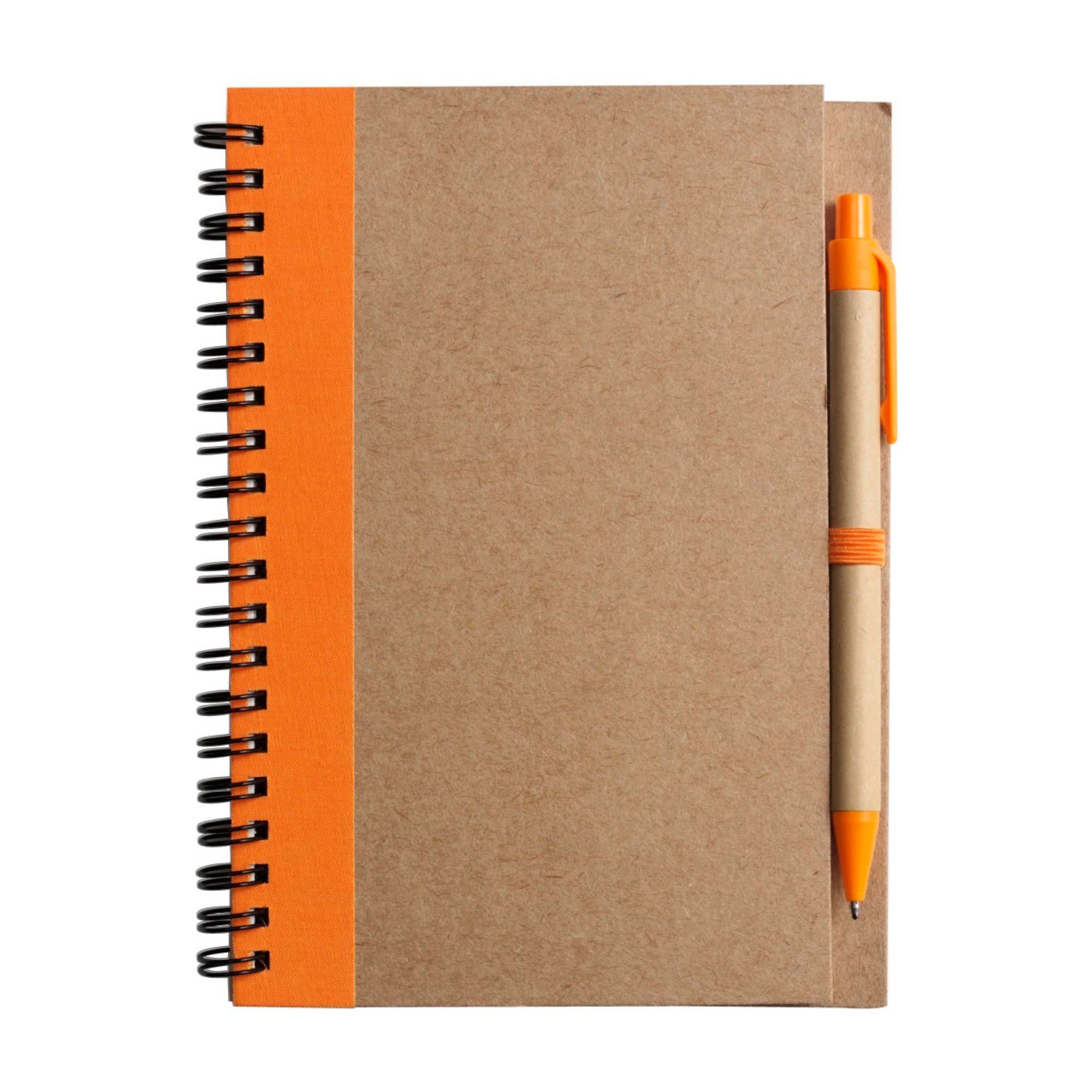 Linjeret notesbog af genanvendt karton Stella, orange