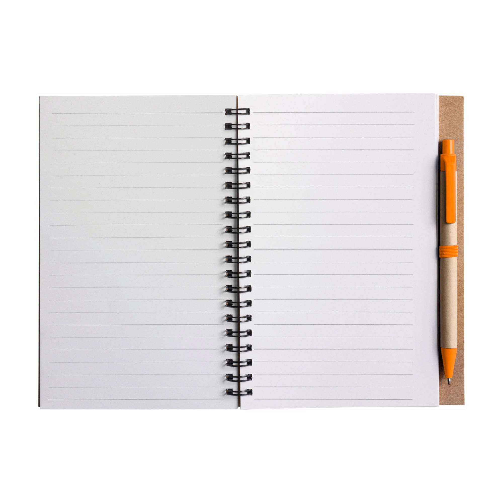 Linjeret notesbog af genanvendt karton Stella, orange