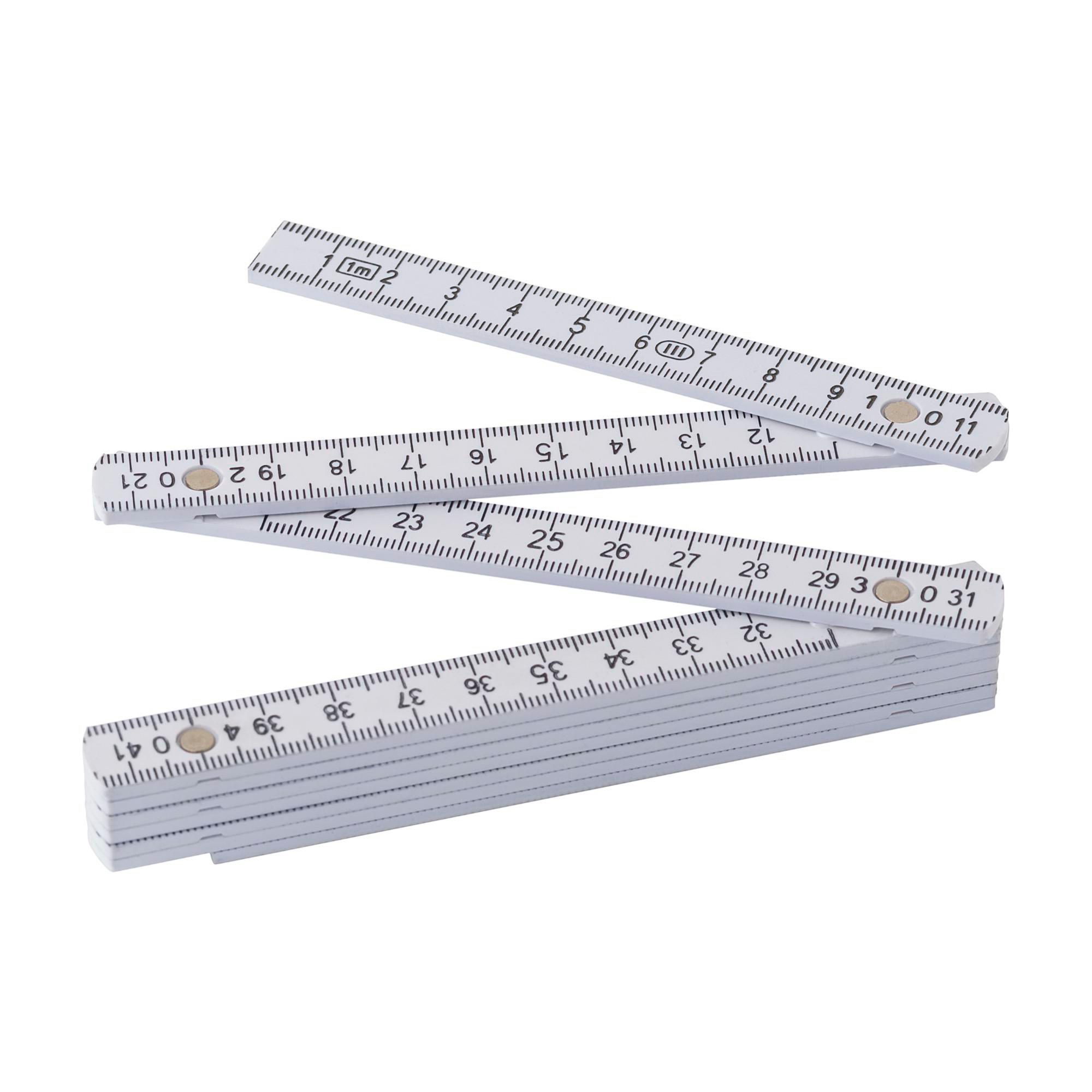 Foldbar lineal af Plast Leon - hvid