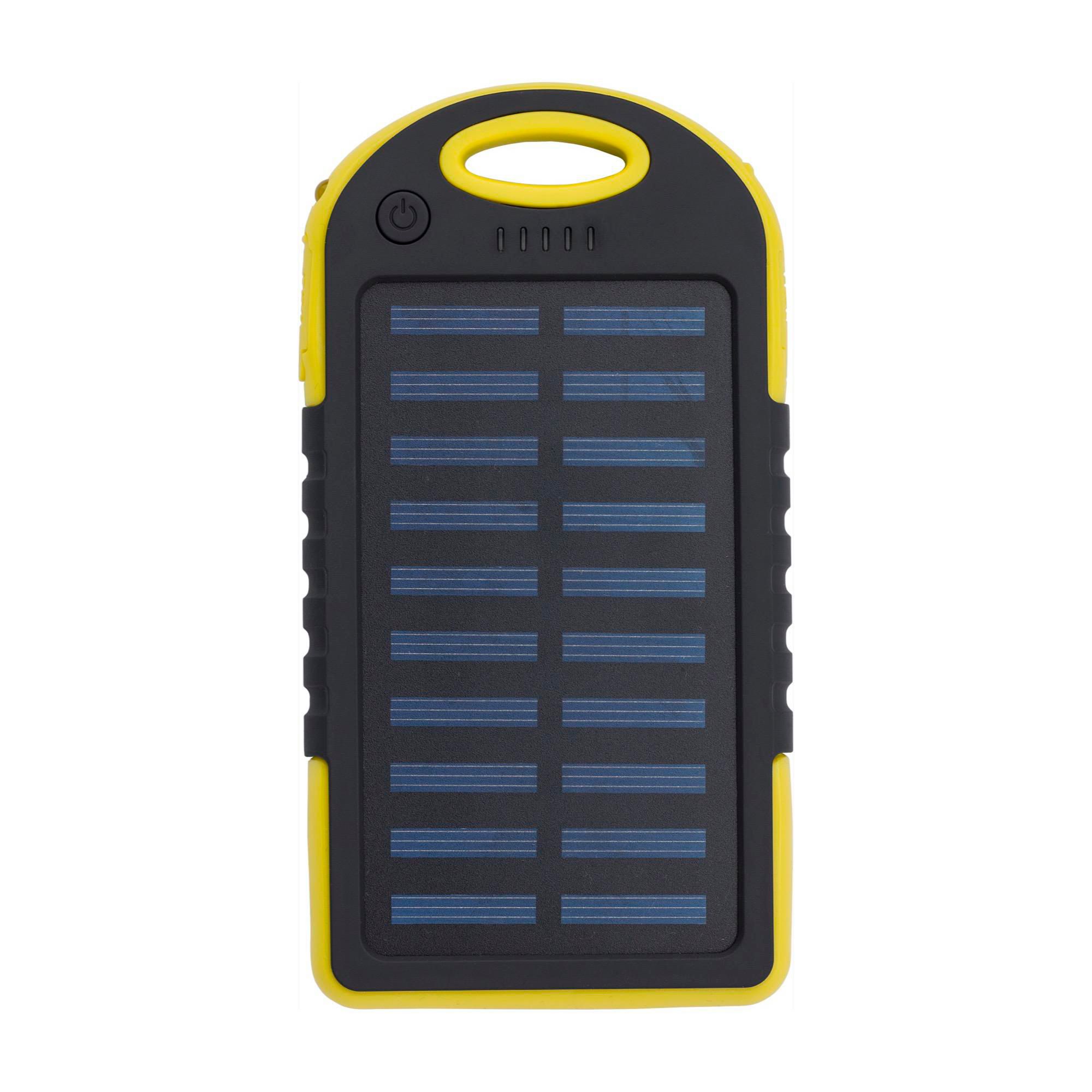 Solcelle-powerbank af Gummeret ABS plast Arin - gul