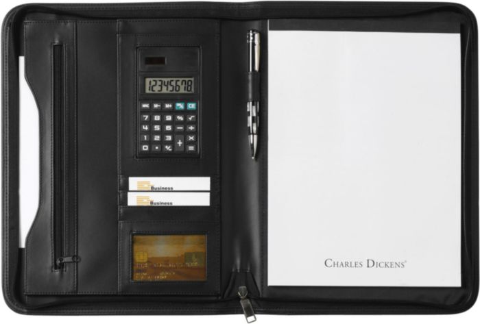 Portablocco Charles Dickens® formato +/- A4 in similpelle Giada