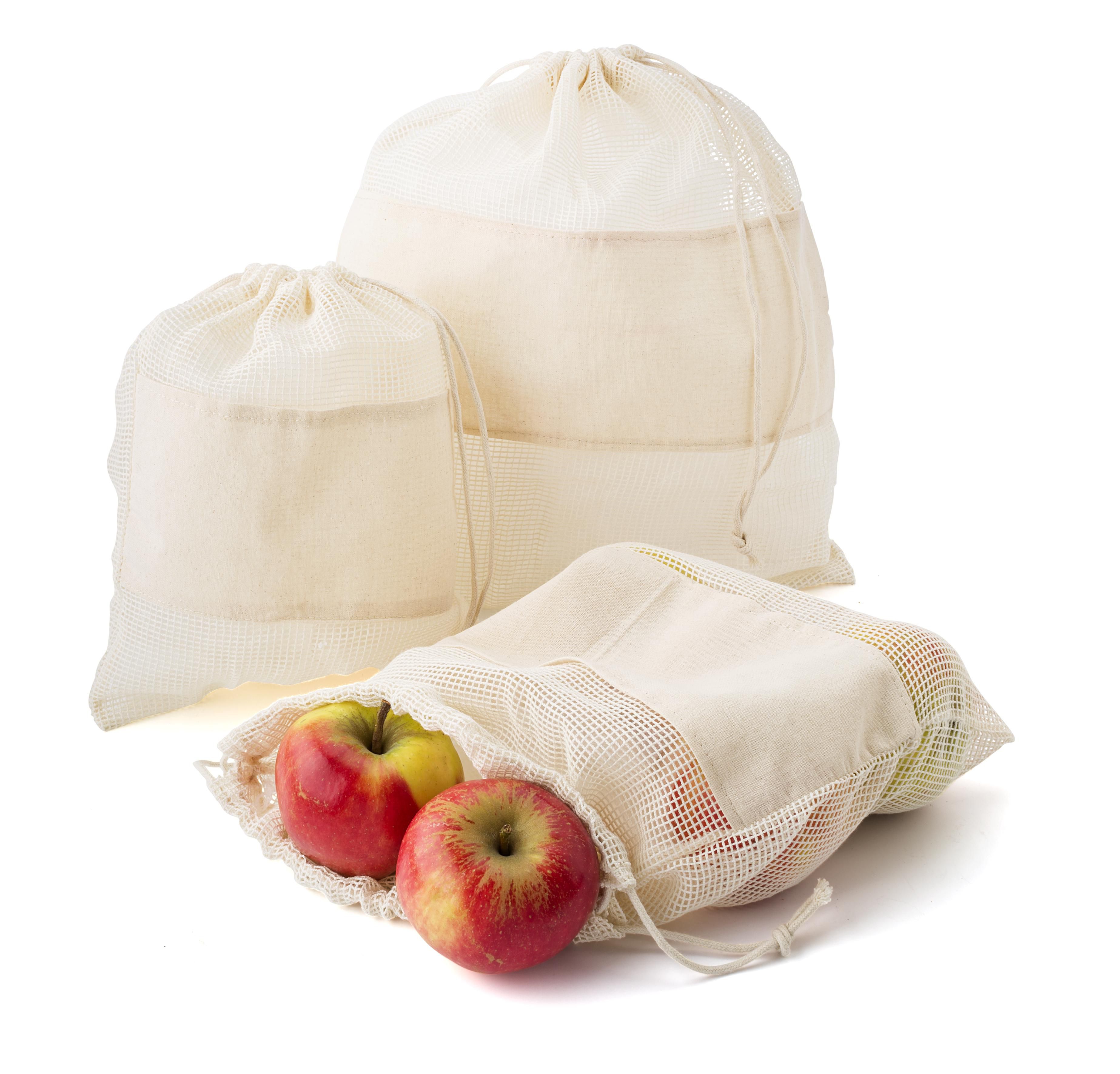 Set de 3 sacs filets en coton Adele