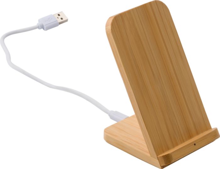 Caricatore wireless Claudie | Bambù | Supporto per telefono